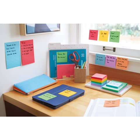 Foglietti Post-it® Super Sticky Playful conf. 6 blocchetti da 90 ff - 76x76 mm - 654-6SS-PLAY
